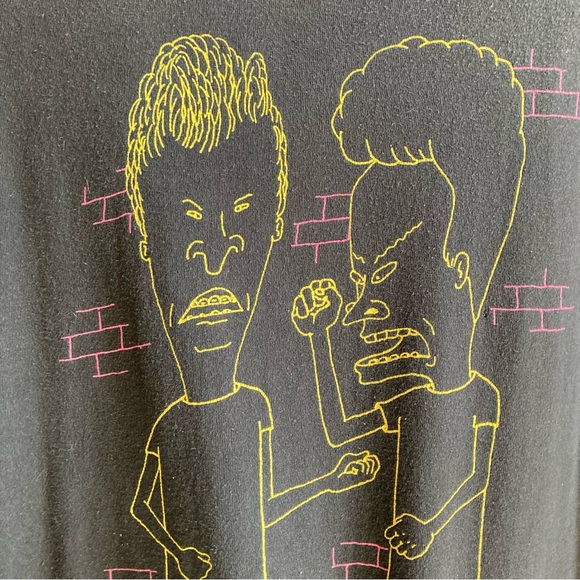 Beavis and Butthead Neon Line Art MTV Mike Judge Tee Shirt - Picture 3 of 7